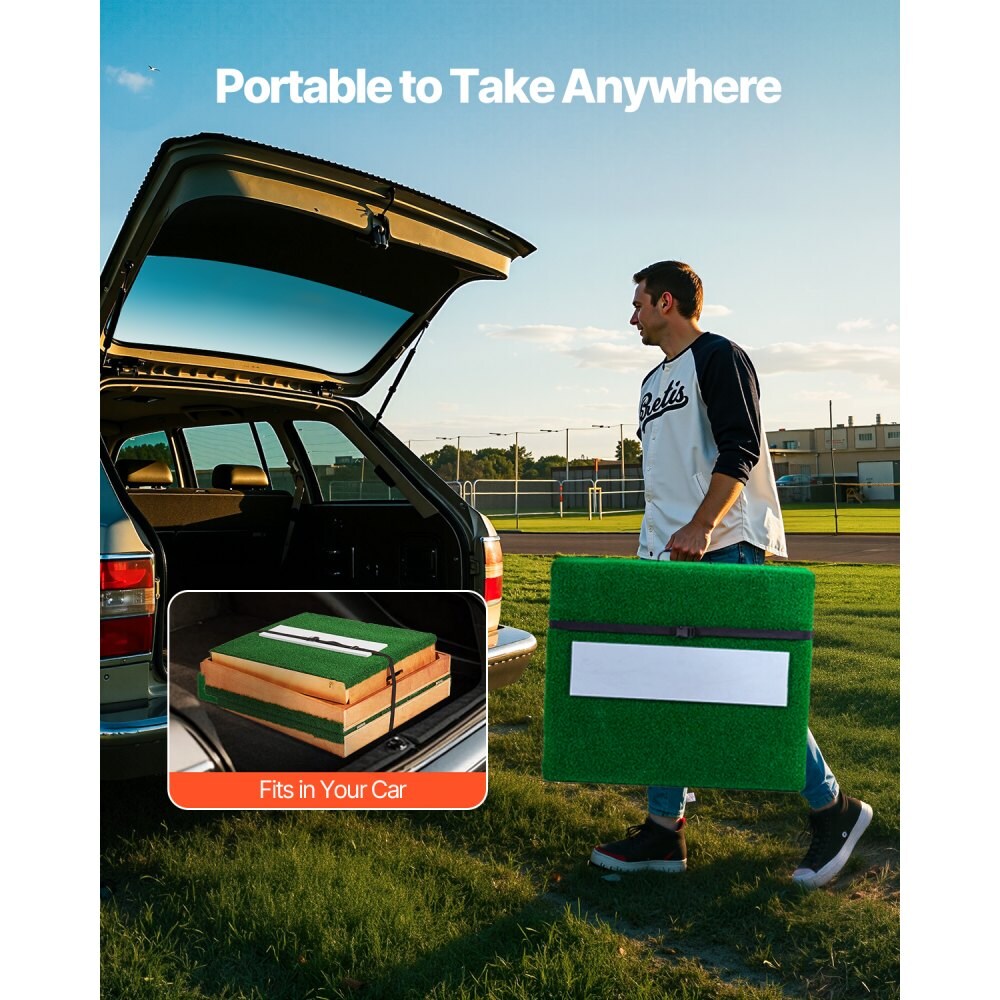 Baseball Pitcher's Mound 31 in, Portable Softball Training with Turf and Carry Handle