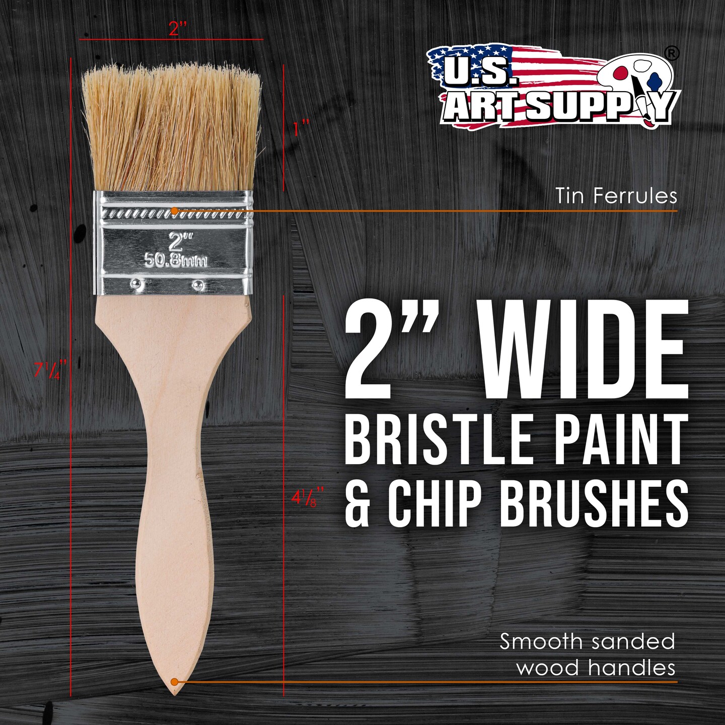 24 Pack of 2 inch Paint and Chip Paint Brushes for Paint, Stains, Varnishes, Glues, and Gesso