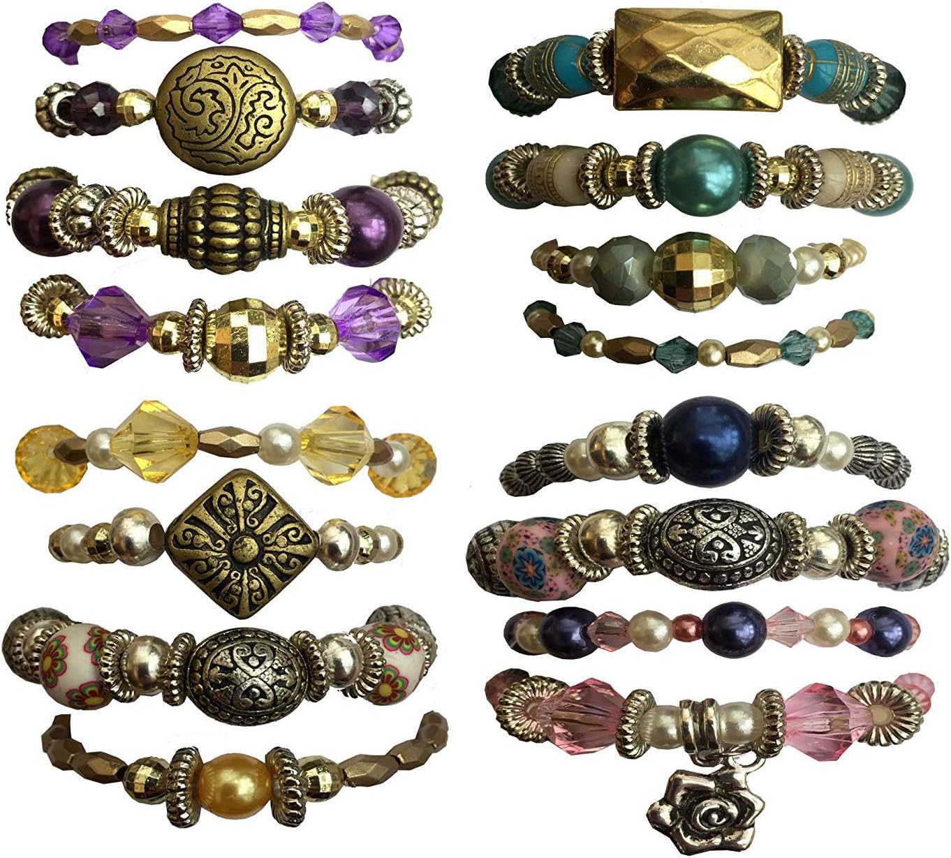Bracelet Jewelry Making Kit – DIY Elastic & Beads Set for 16 Custom Bracelets by Sabrikas