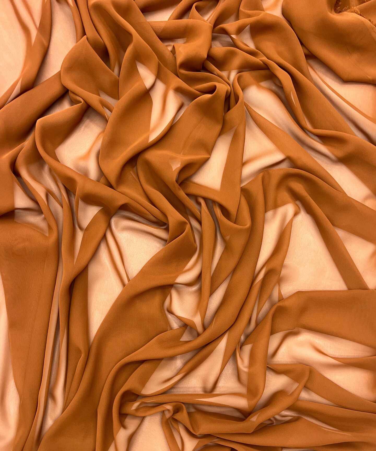 Rust Copper Matte Chiffon Fabric by the Yard, 58" Wide Lightweight Sheer Draping Fabric for Chuppah, Wedding Arch, Table Runner