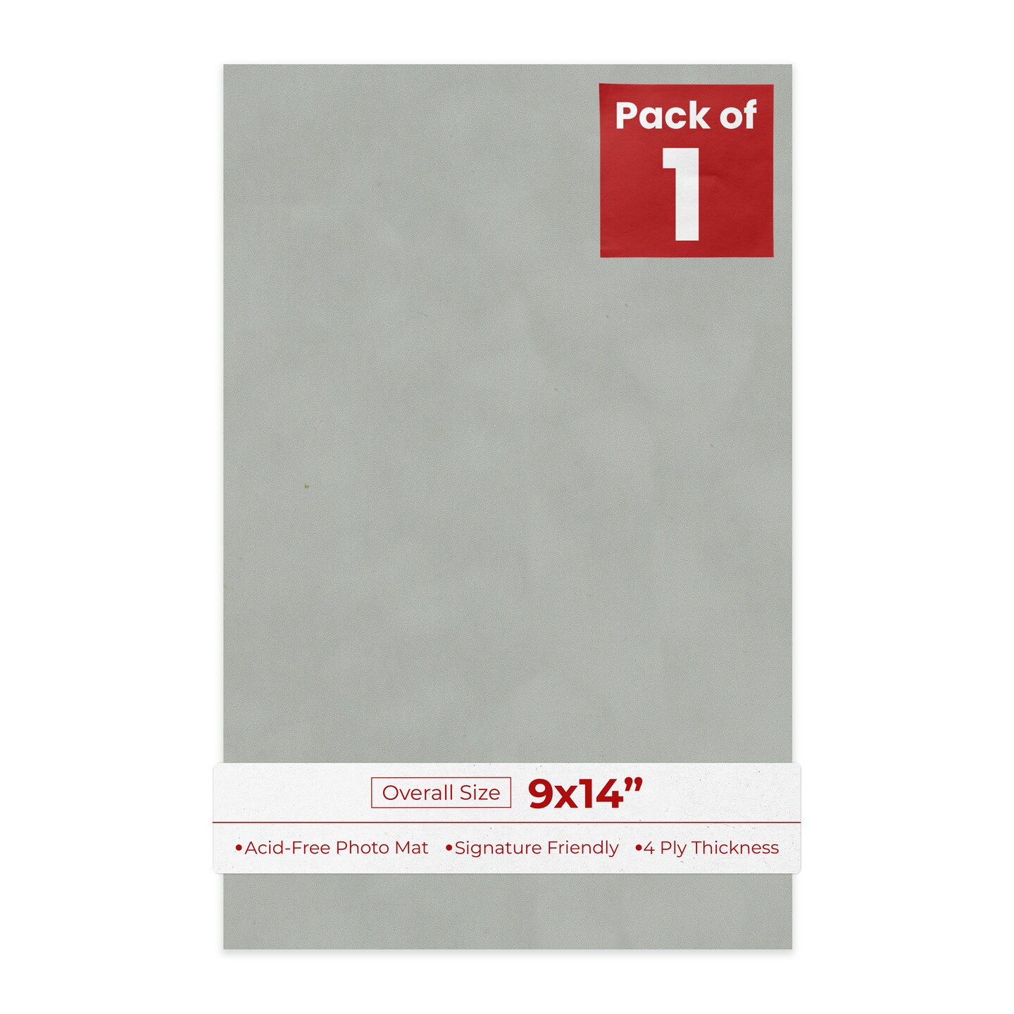 Light Grey Suede 9x14 Uncut Mat Board - Blank Sheets, No Opening