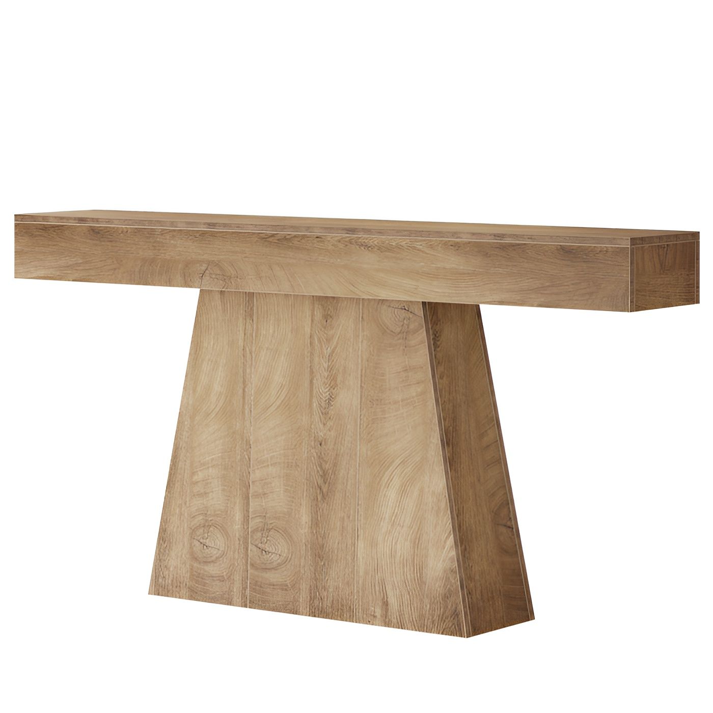 63" Entryway Sofa Table Farmhouse Console with Trapezoid Frame