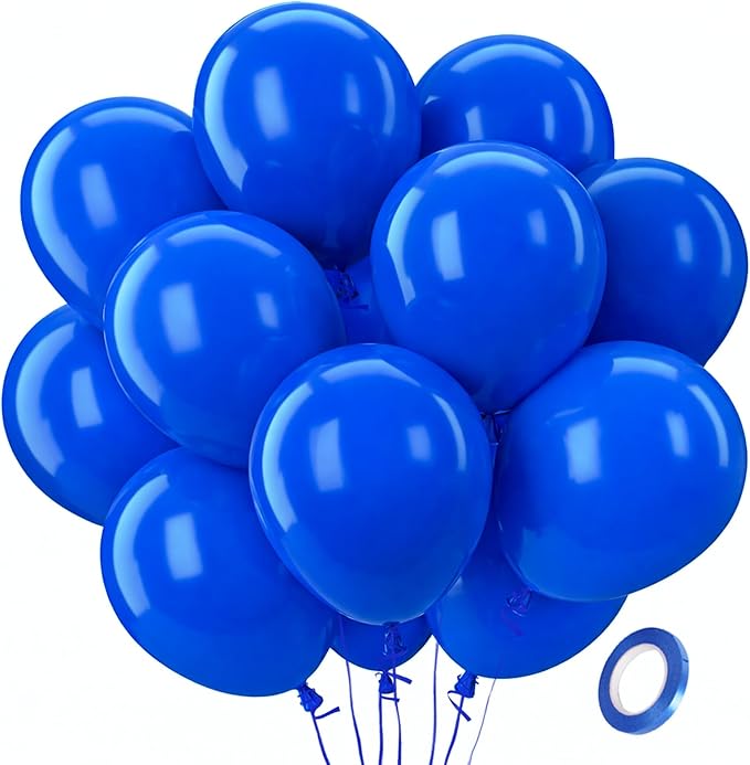 Royal Blue Balloons 100 Pack 12 Inch Blue Latex Party Balloons for Baby Shower Birthday Wedding Graduation Anniversary Baseball Nautical Retirement Bachelorette Patriotic Party Decorations