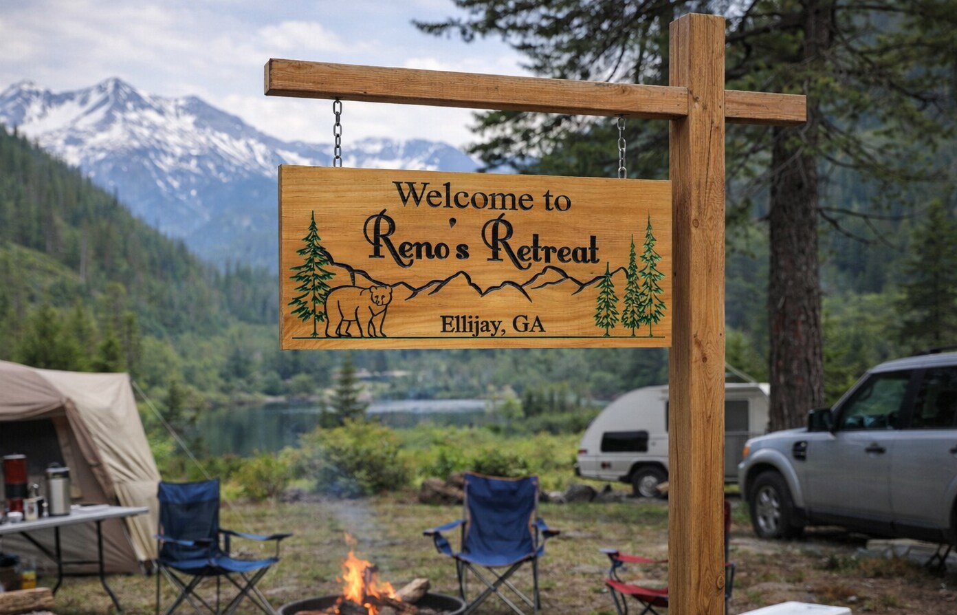 Outdoor Wood Camping Sign | Custom Family Campsite Sign | Personalized ...