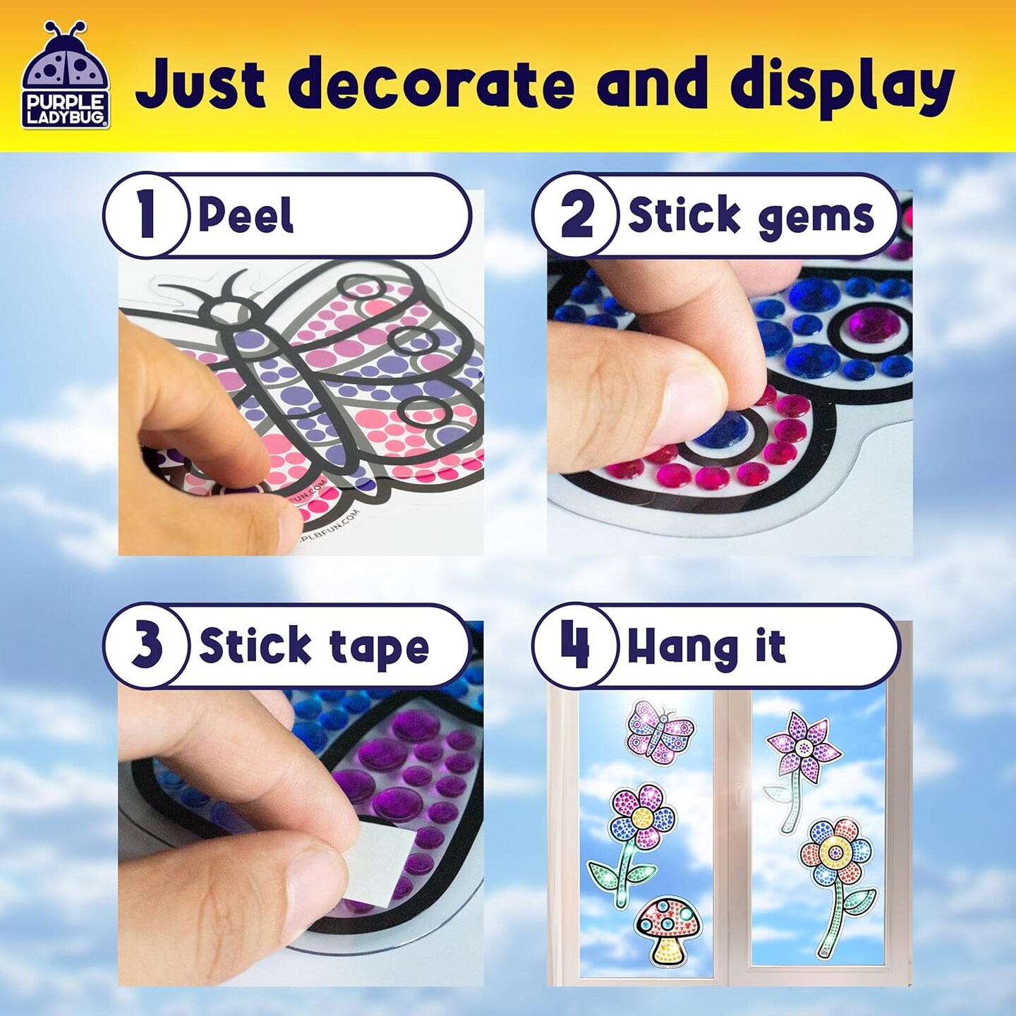 Easter Basket Stuffers for Children & Easter Crafts for Kids - Suncatcher Gem Art for Kids, Great 6 Year Old Girl Gifts, Birthday Gift for Girls 6-8, Arts & Crafts Activities, Window Diamond Art Kit