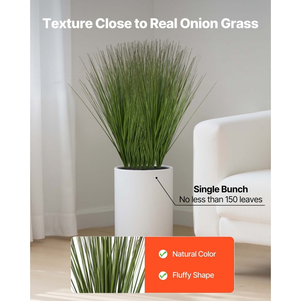 8 PCS 27" Fake Onion Grass Plants, PVC Greenery for Office and Home Decor