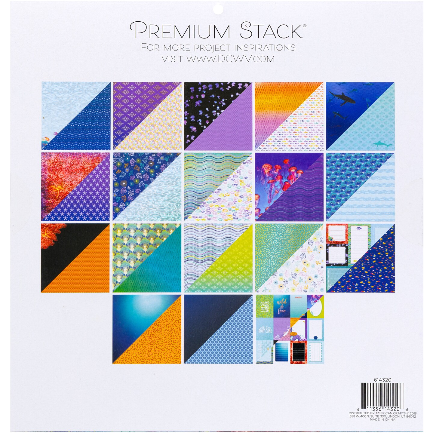 DCWV Double-Sided Cardstock Stack 12"X12" 36/Pkg-Ocean Wonder, 18 Designs/2 Each