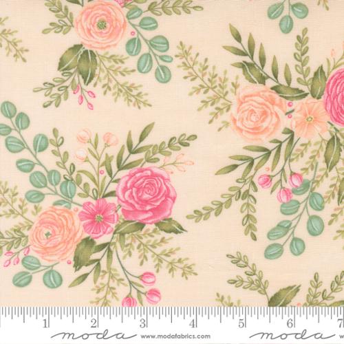 Fabric Moda Peach Rose Garden Kindness by the Quarter Yard 56150-12