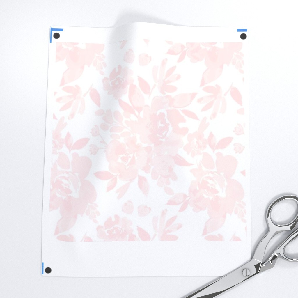 Soft Blush Floral Pink Botanical Garden Bloom Meadow Wildflower Custom Pre-pasted Wallpaper by Spoonflower Pre-Pasted Wallpaper 2FT Wide