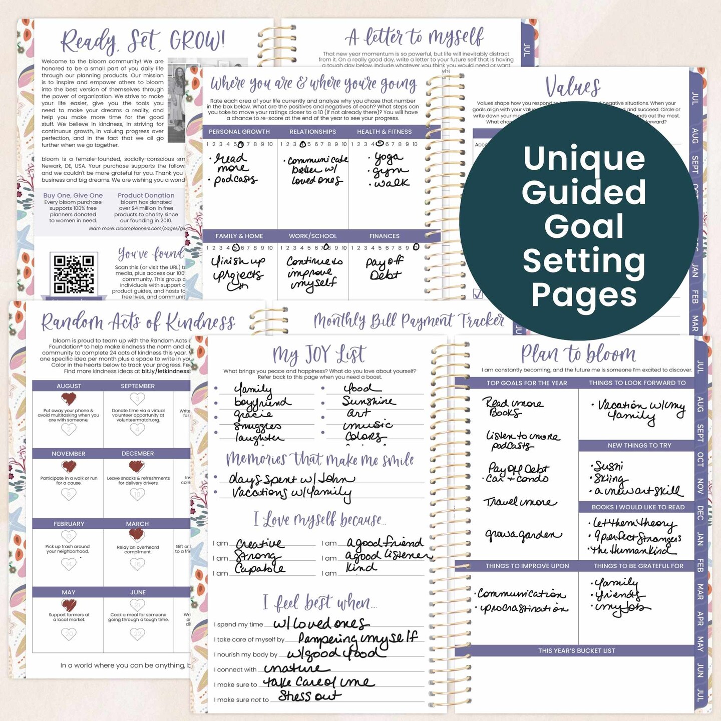 bloom daily planners 2026–2027 Academic Pocket Planner, 13 Month Monthly & Weekly, 4" x 6", Seaside Whimsy