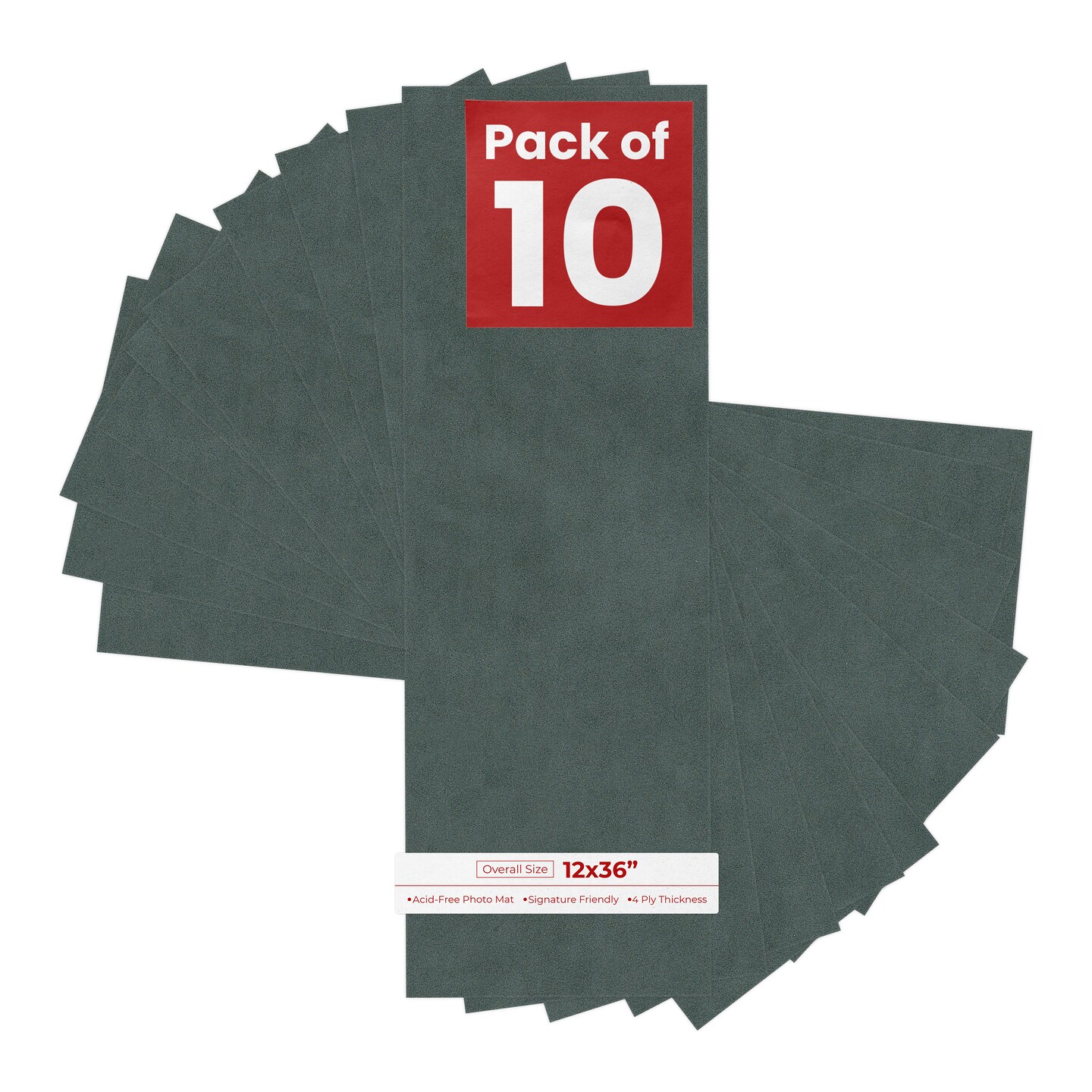 Dark Grey Suede 12x36 Uncut Mat Board - Blank Sheets, No Opening
