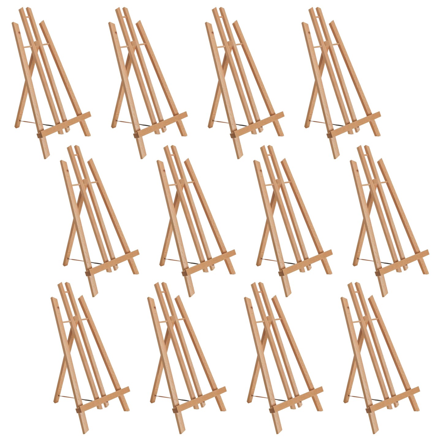 18" Large Tabletop Display Easel - Beechwood Artist A-Frame Display Stand, Wooden Easel for Painting, Canvas Stand, (Pack of 12) Classrooms Events Photo Picture Sign Holder