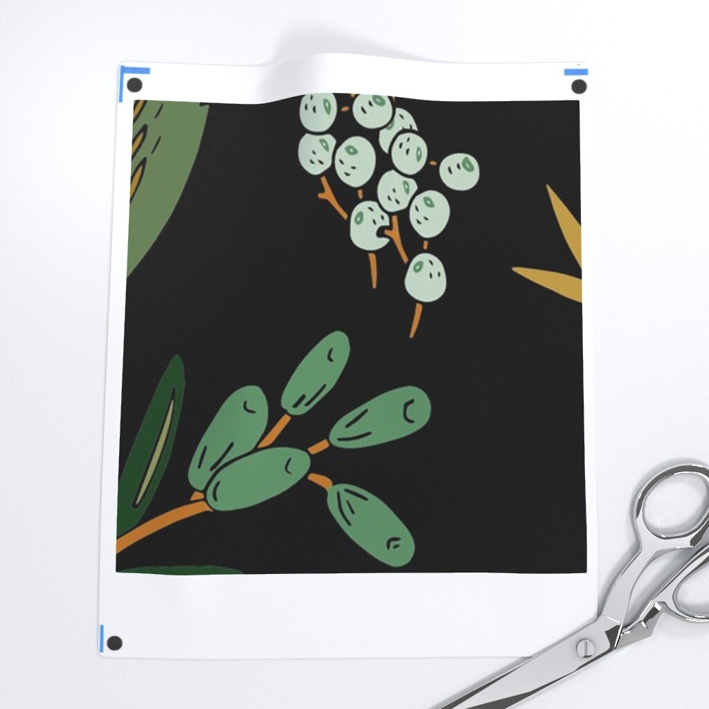 Flower Floral Leaf Botanical Botany Forest Woodland Fern Branches Custom Pre-pasted Wallpaper by Spoonflower Pre-Pasted Wallpaper 2FT Wide