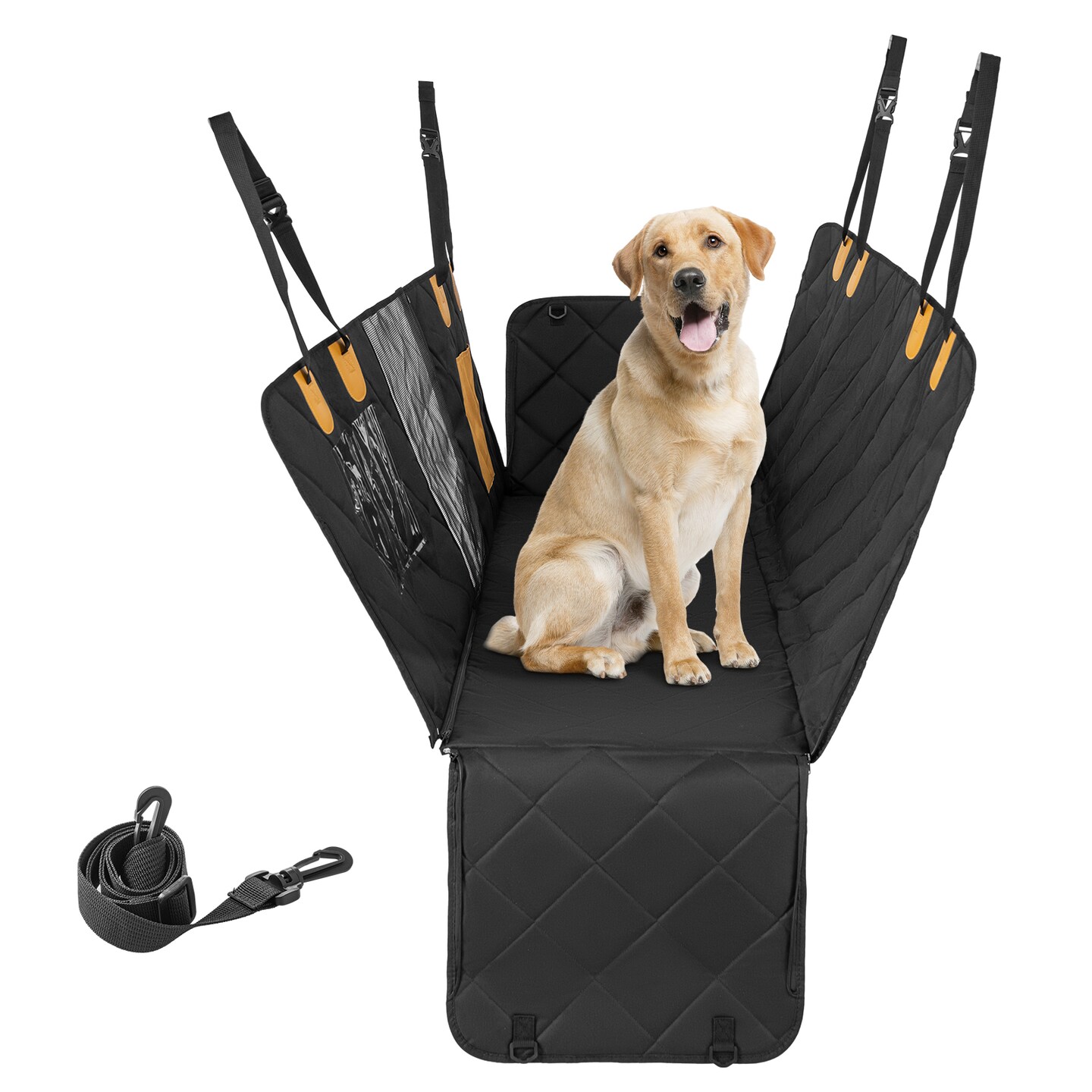 Dog Back Seat Protector Cover with Mesh Windows for Travel Comfort