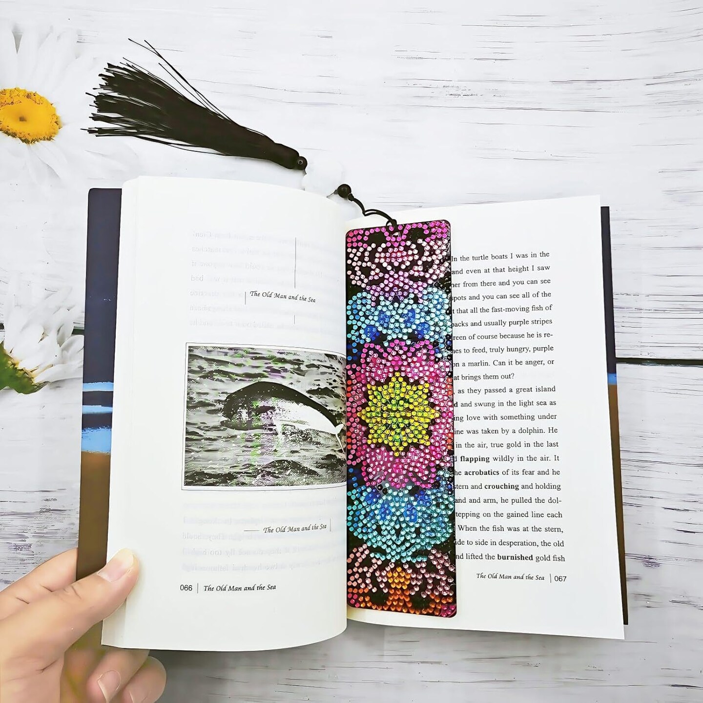8PCS Mandala Diamond Art Bookmarks for Adults Acrylic Bookmark Kit with Tassel for Book Lovers Gift 5D Diamond Art Book Marks for DIY Making Beginners Arts Craft