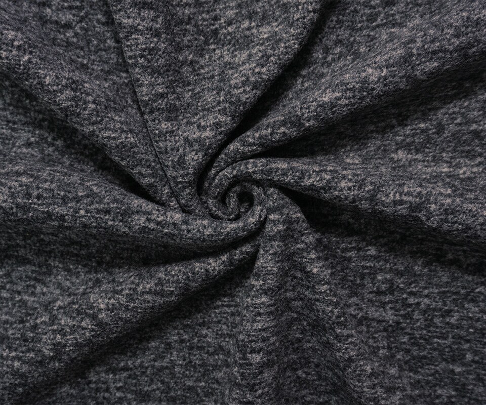 Heather Black Famous Designer Sweatshirt Fleece Knit Fabric By the Yard