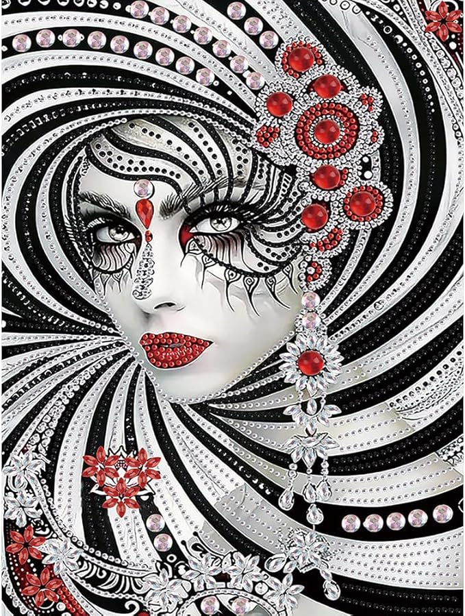 Diamond Painting Kits for Adults Lady, 5D Special Shape Diamond Art Kits for Beginners, Crystal Rhinestones Diamond Painting for Home Wall Decoration Gift 12×16inch