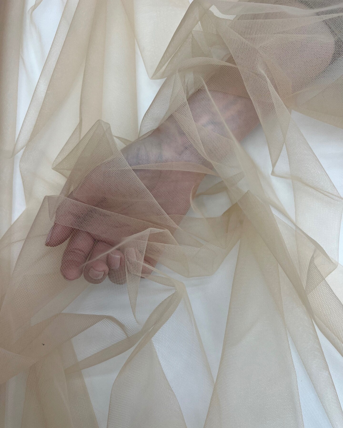 Light Nude Nylon Tulle Fabric by the Yard, 63" Wide Soft Stretch Mesh Fabric for Veils, Wedding Dresses, Decor & Sewing