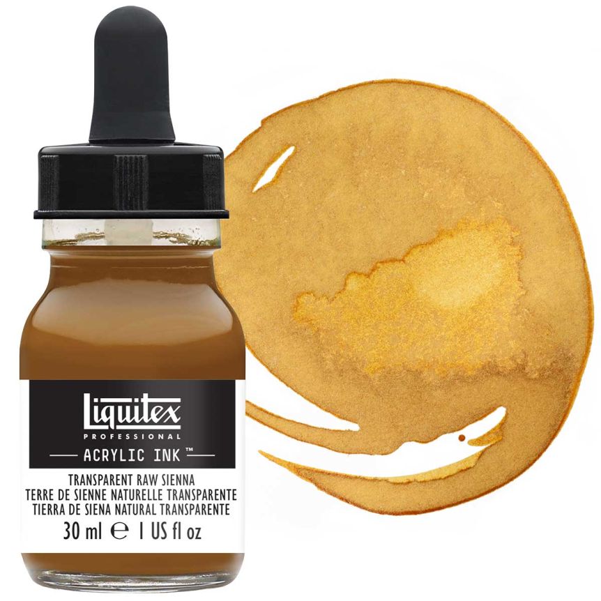Liquitex Professional Acrylic Ink 30ml Bottle - Transparent Raw Sienna