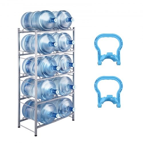 Gallon Water Jug Holder,Double Row Rack for Bottles Silver, Color ...