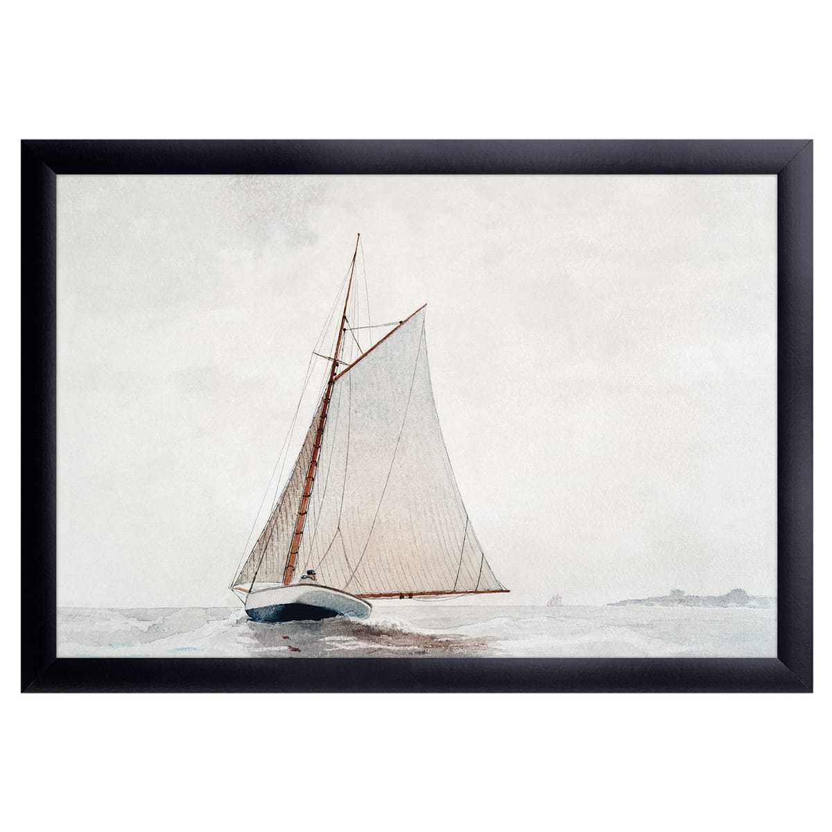 12" x 16" Sailing Excursion Framed Wall Art, Contemporary Coastal Home Décor, Glass Facing and Hanging Hardware Included