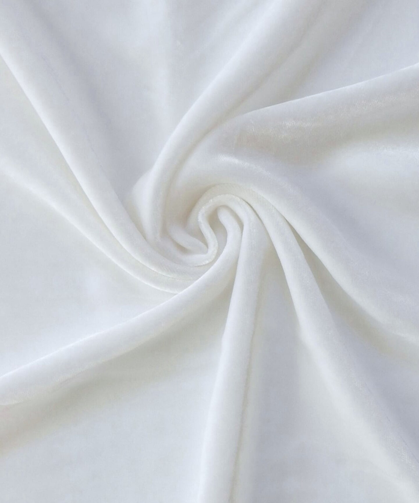 Princess White Stretch Velvet Fabric by the Yard, 58" Wide Plush Velvet 4-Way Stretch