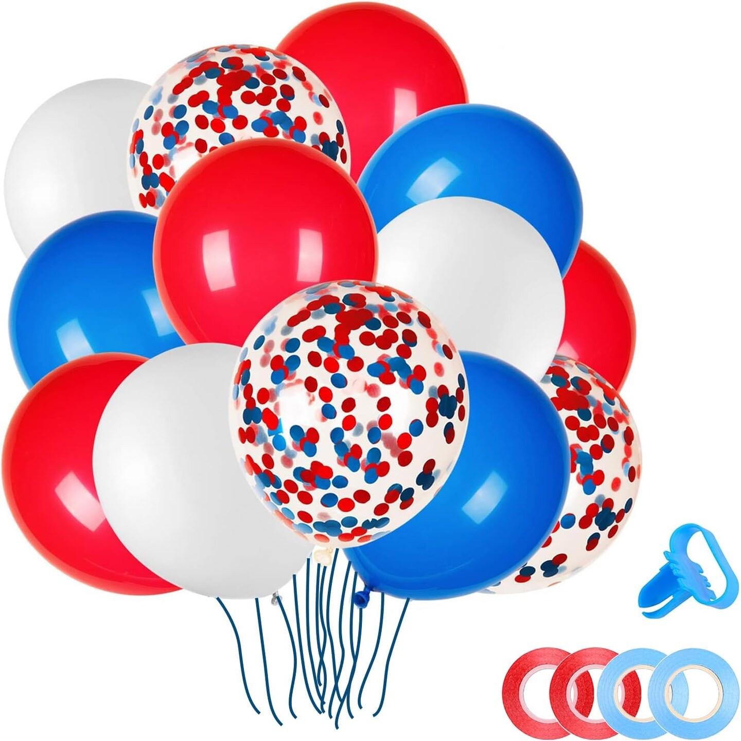 Latex Balloons Red, White & Blue – 80PCS Patriotic Balloons for 4th of July, Independence Day, Memorial Day, Graduation, Birthday & Wedding Party Decorations