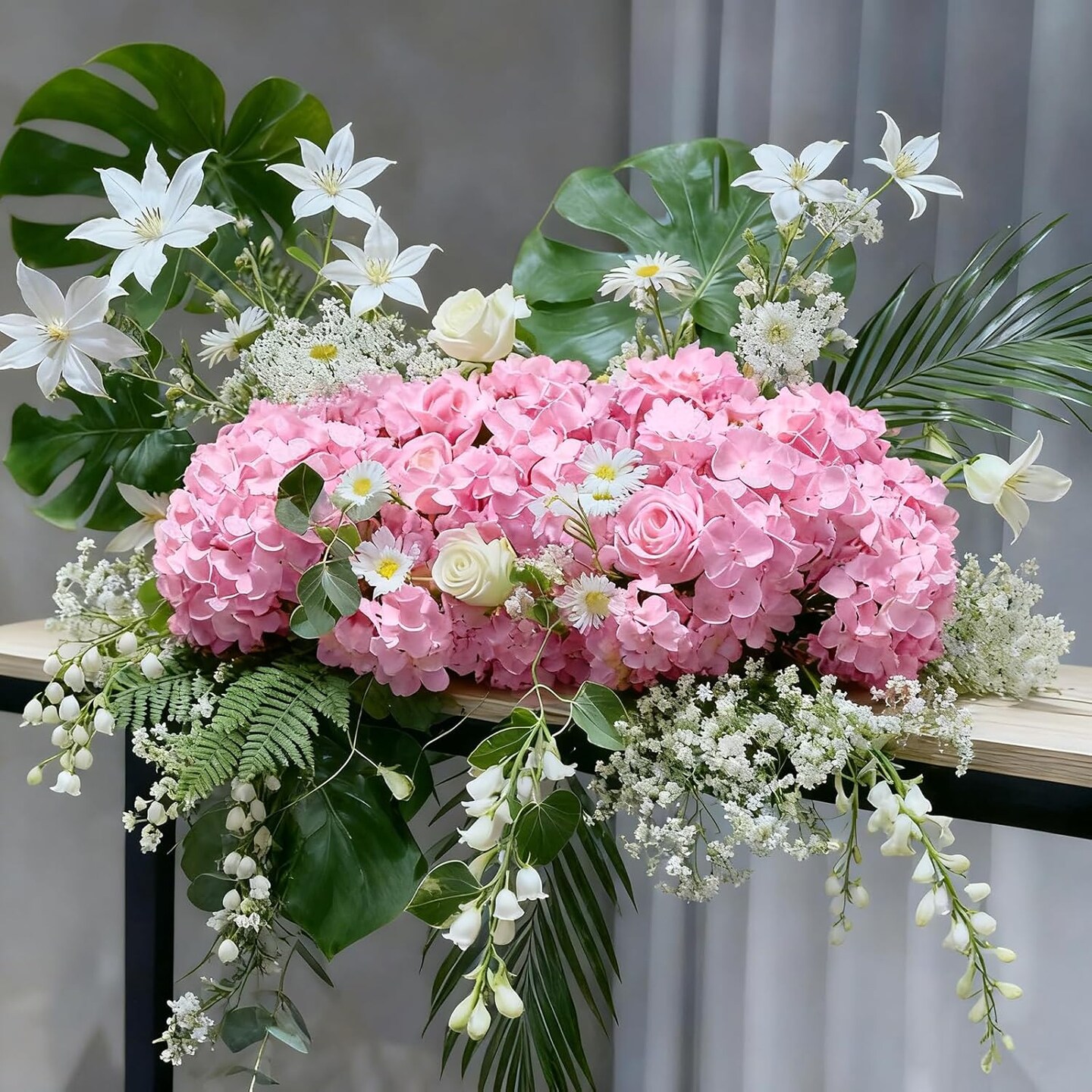 Spring Tabletop Decor – 20PCS Pink Artificial Hydrangea Flowers Bulk, Faux Silk Hydrangea Heads with Stems for DIY Wedding Bouquets, Centerpieces & Home Decor