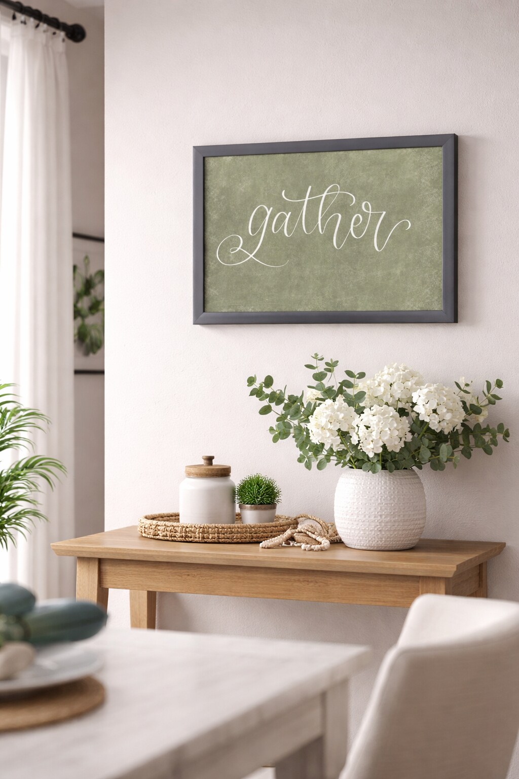 12" x 16" Gather Framed Wall Art, Contemporary Inspirational Home Décor, Glass Facing and Hanging Hardware Included