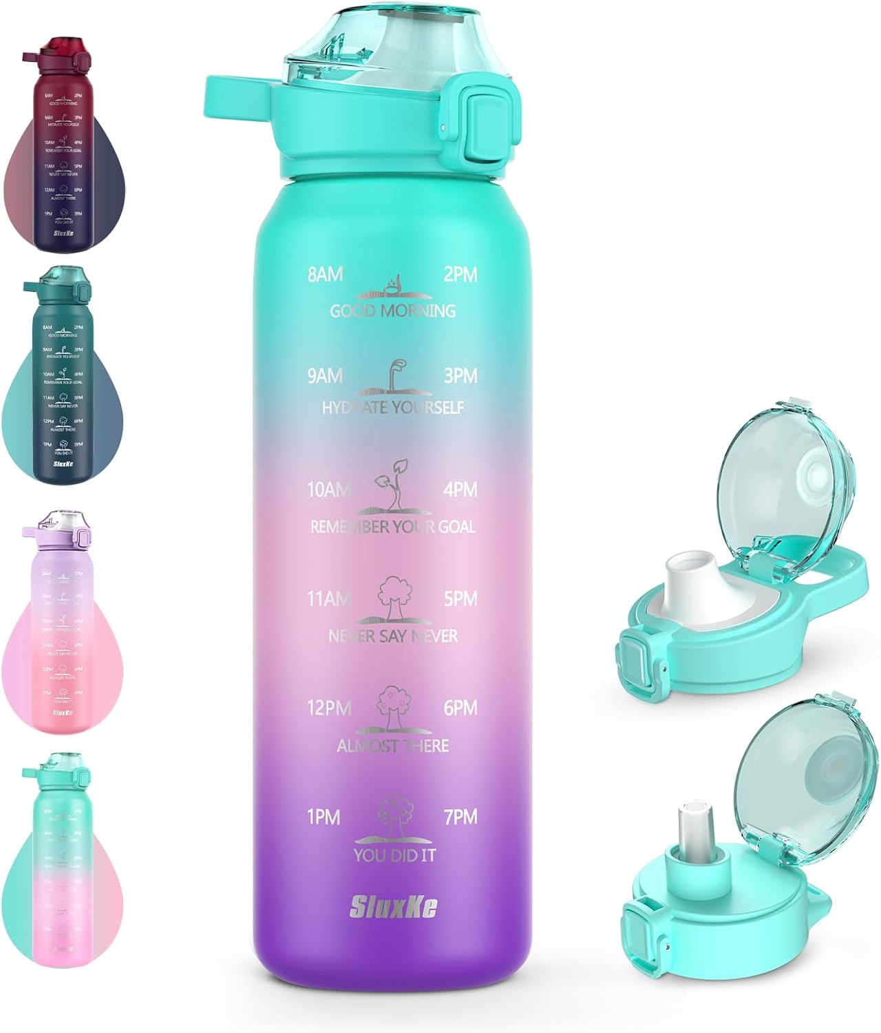 Insulated Water Bottle 32oz with 2Lids