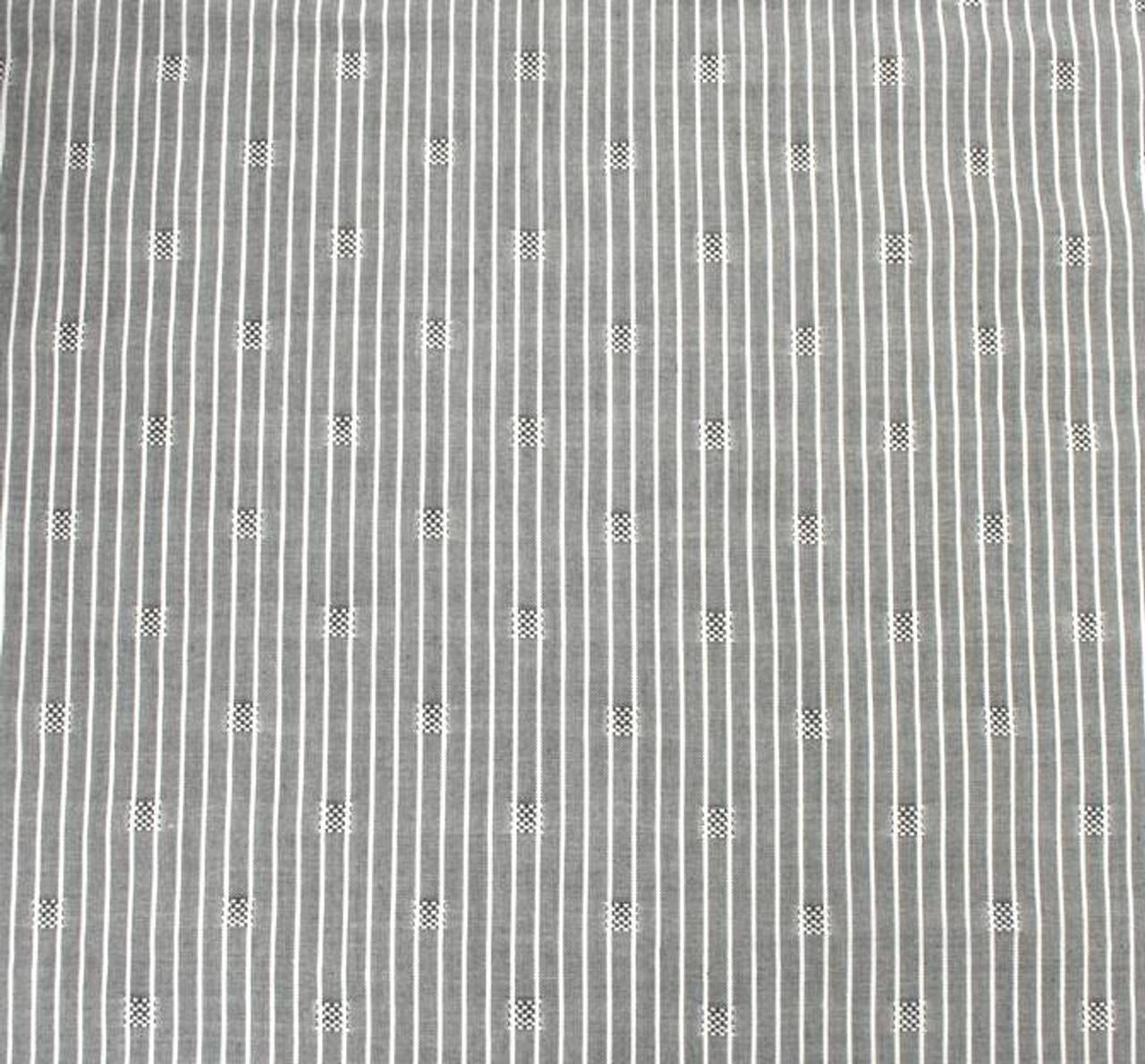 1 Yard Rayon Dobby Pin Stripe Gray &#x26; Ivory 57/58&#x22; Width Apparel Fabric Lightweight, Soft Hand Finish
