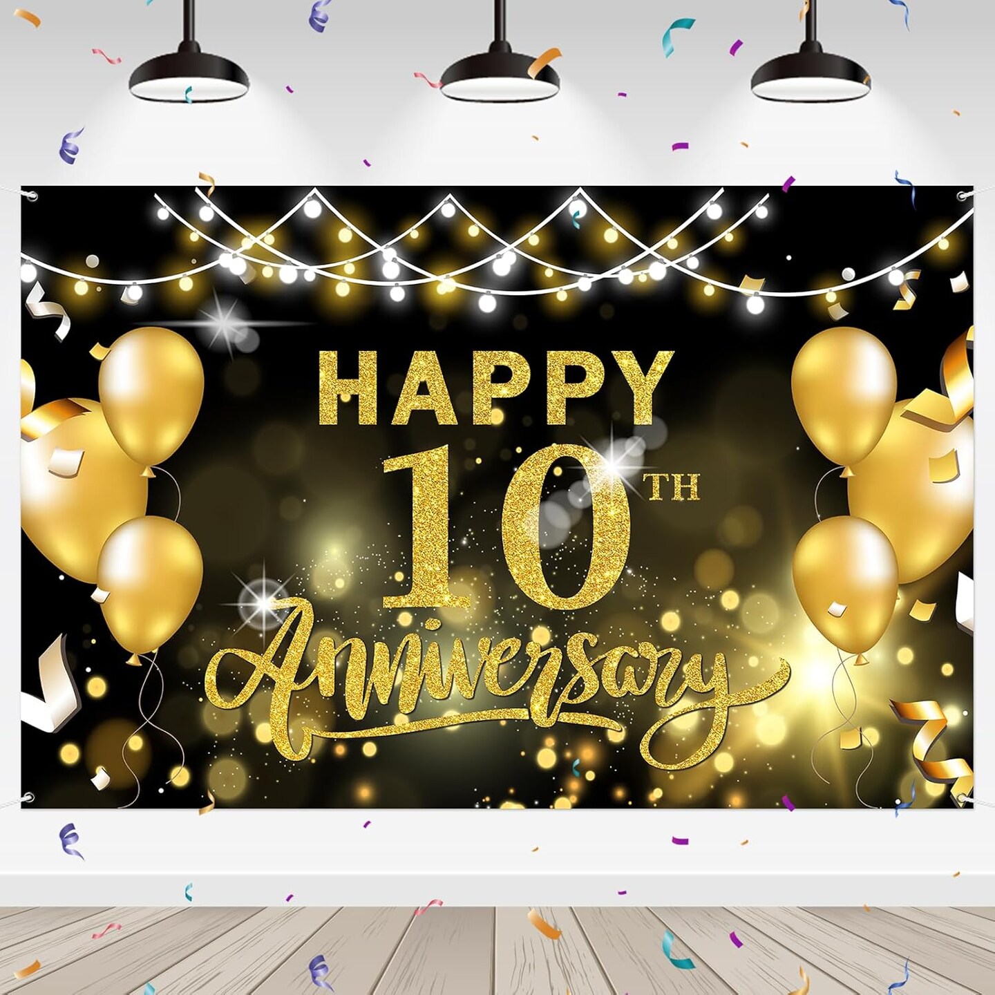 Happy 10th Anniversary Backdrop (10th) 6 x 4 ft | Michaels