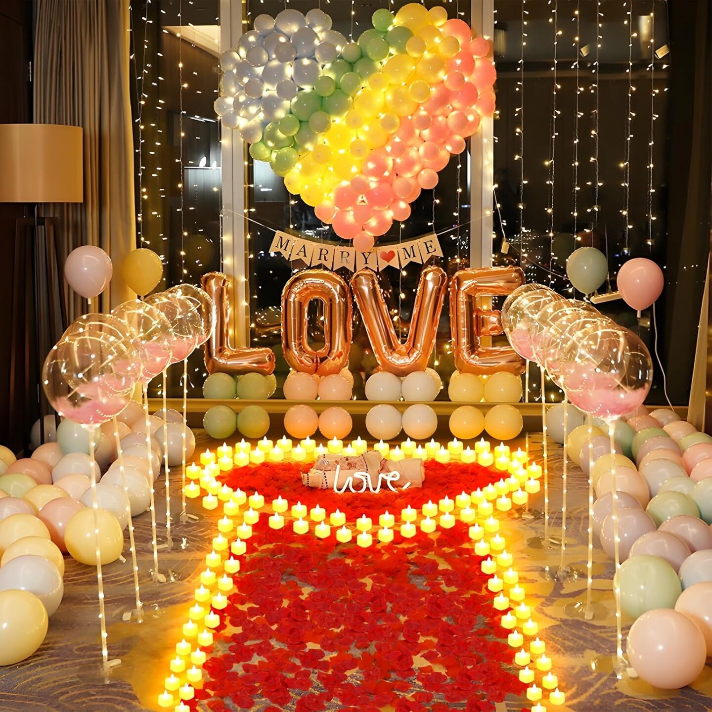 6000 Pcs Artificial Rose Petals with 72 Pcs Romantic Flameless Candles (Warm White) 1.77"W x 1.57"H