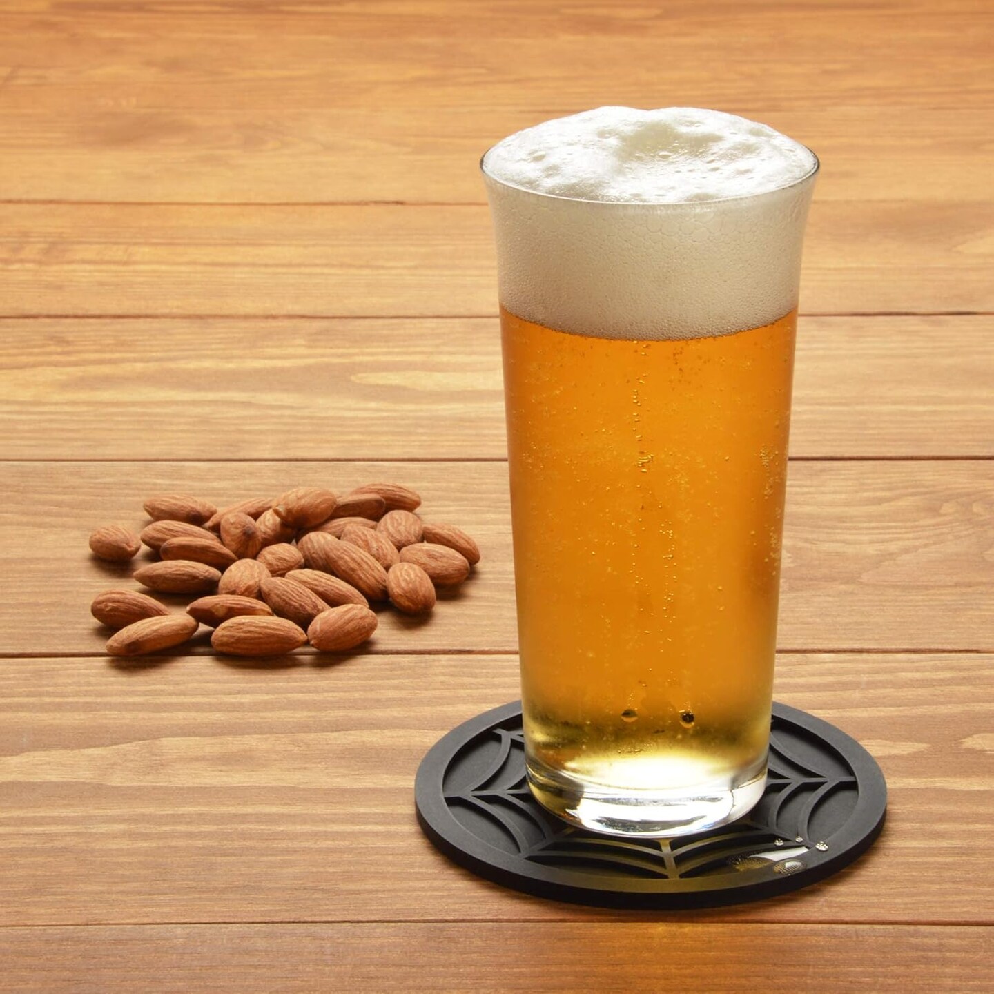 6 Pack Unique Design Spider Drink Coasters, 4" Black Coaster Set