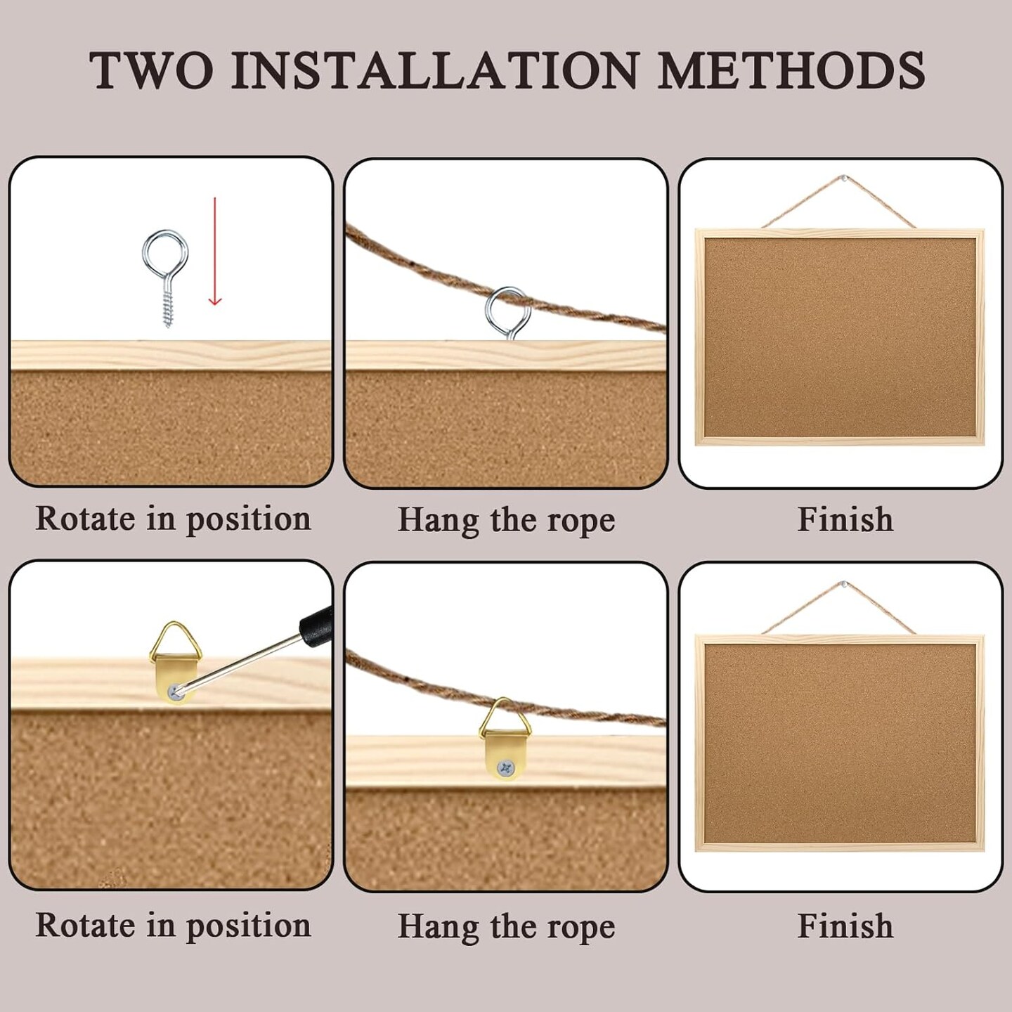 2 Pack Cork Board Bulletin Board