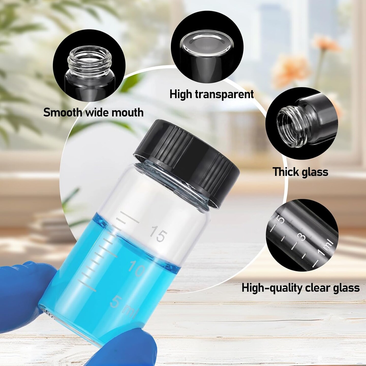 18 Pack 20ml Glass Sample Vial Bottles