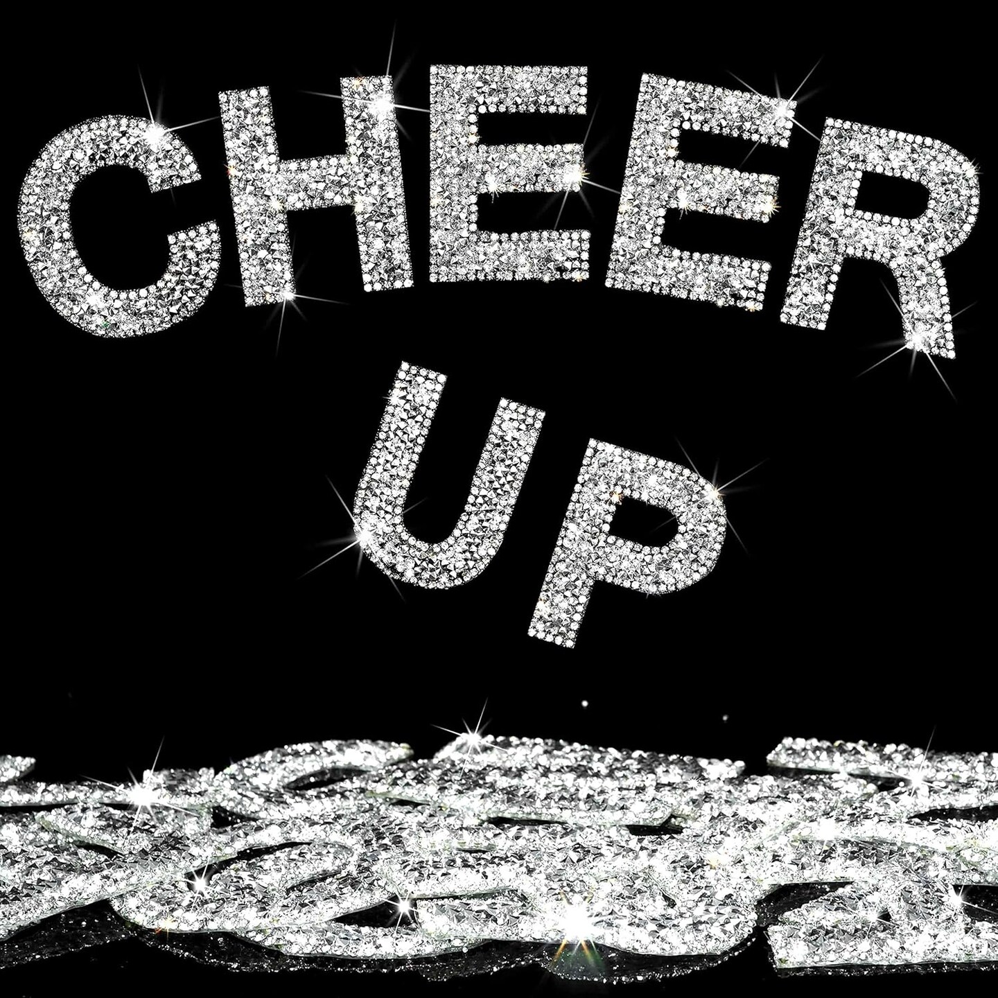 34Pcs Rhinestone Letter Stickers Bling Glitter Alphabet A-Z Letters