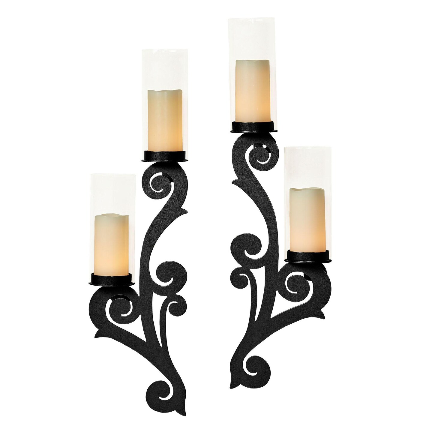 ZOOYOO Wall Candle Sconce Holder Set of 2,Black Metal Wall Mount Candle Holders ZOOYOO Wall Candle Sconce Holder Set of 2,Black Metal Wall Mount Candle Holders