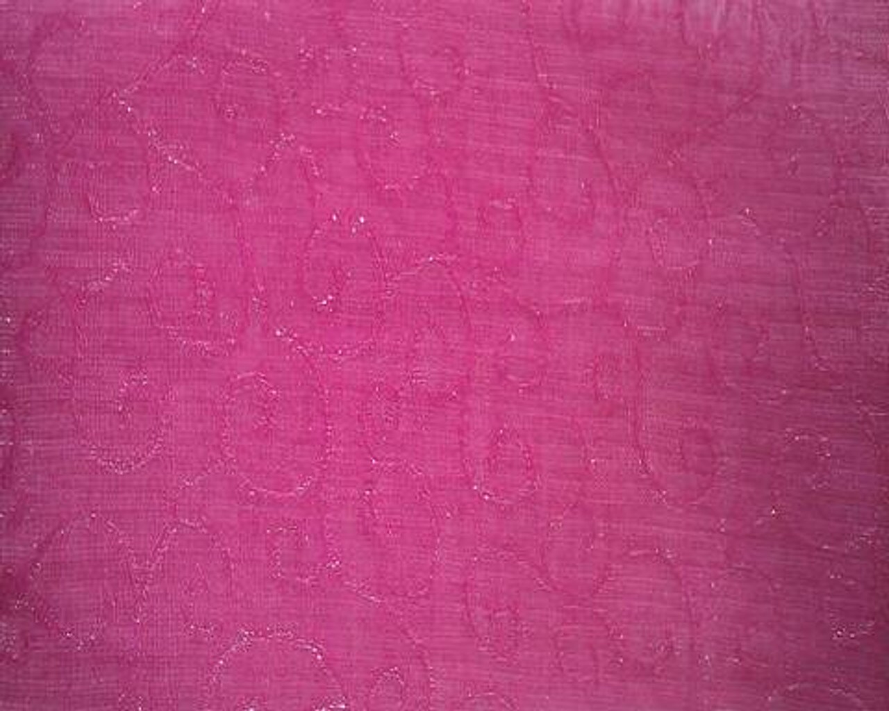 1 Yard Fuchsia Swirl Jacquard Organza Apparel Fabric 57/58&#x22; Wide