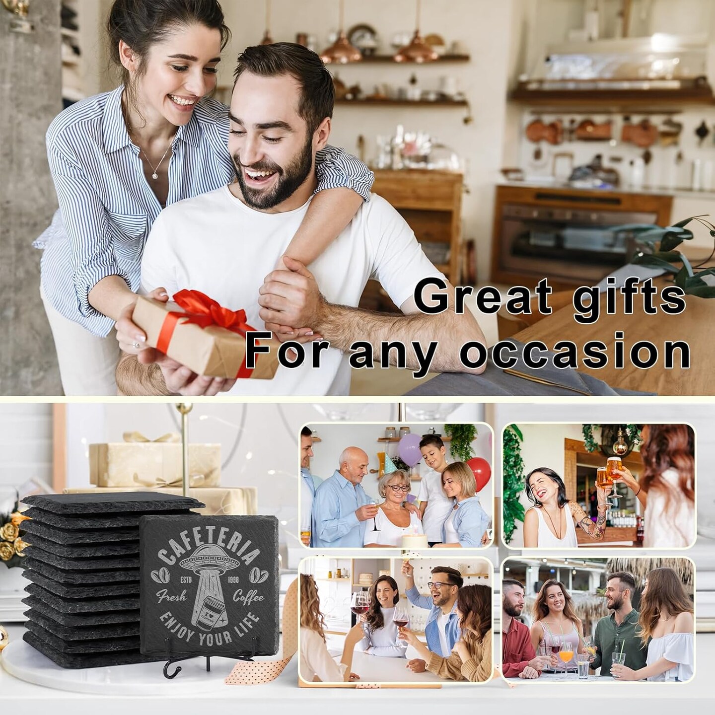 Slate Coasters Set 12