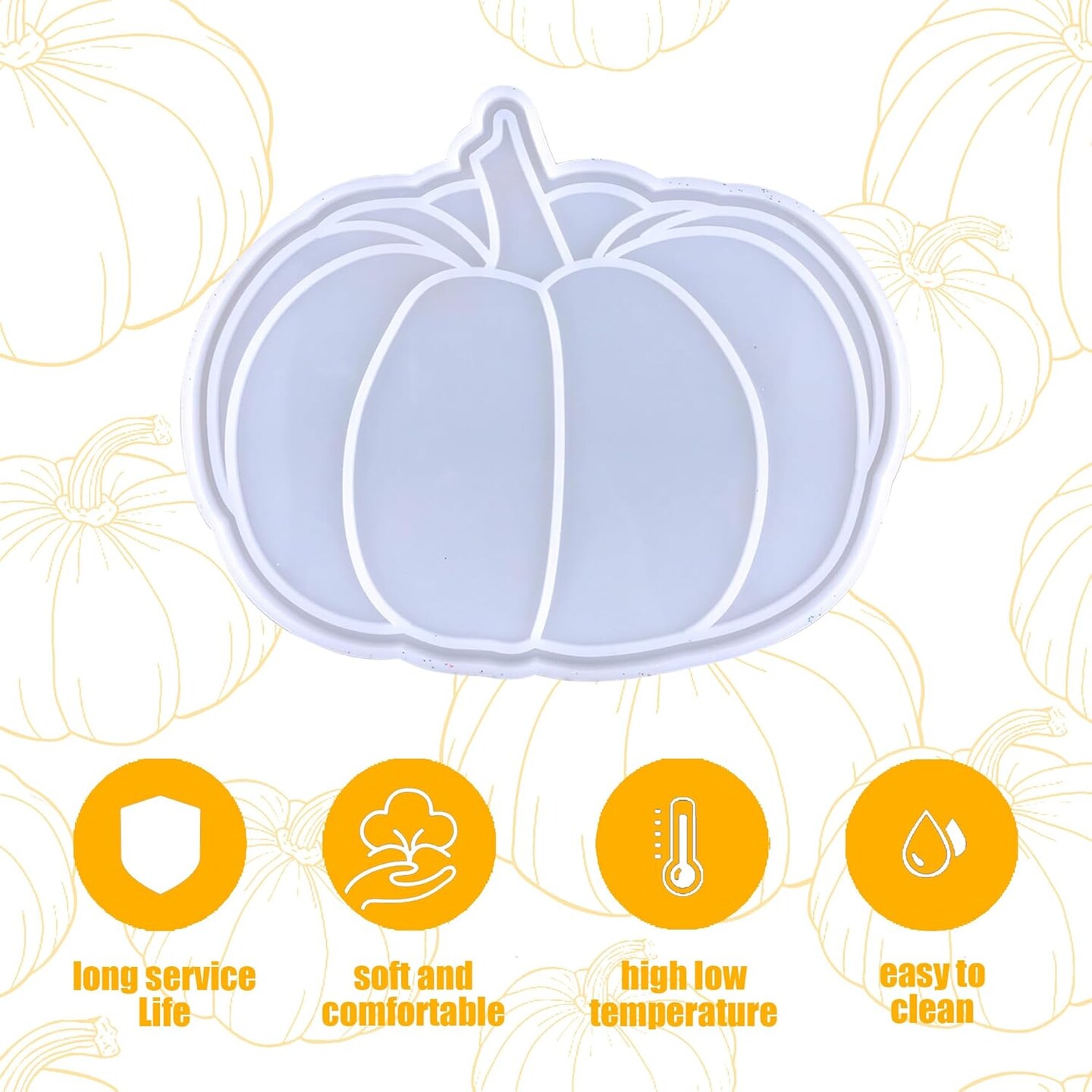 Pumpkin Coaster Mould, Silicone Coaster Mold for Resin Casting