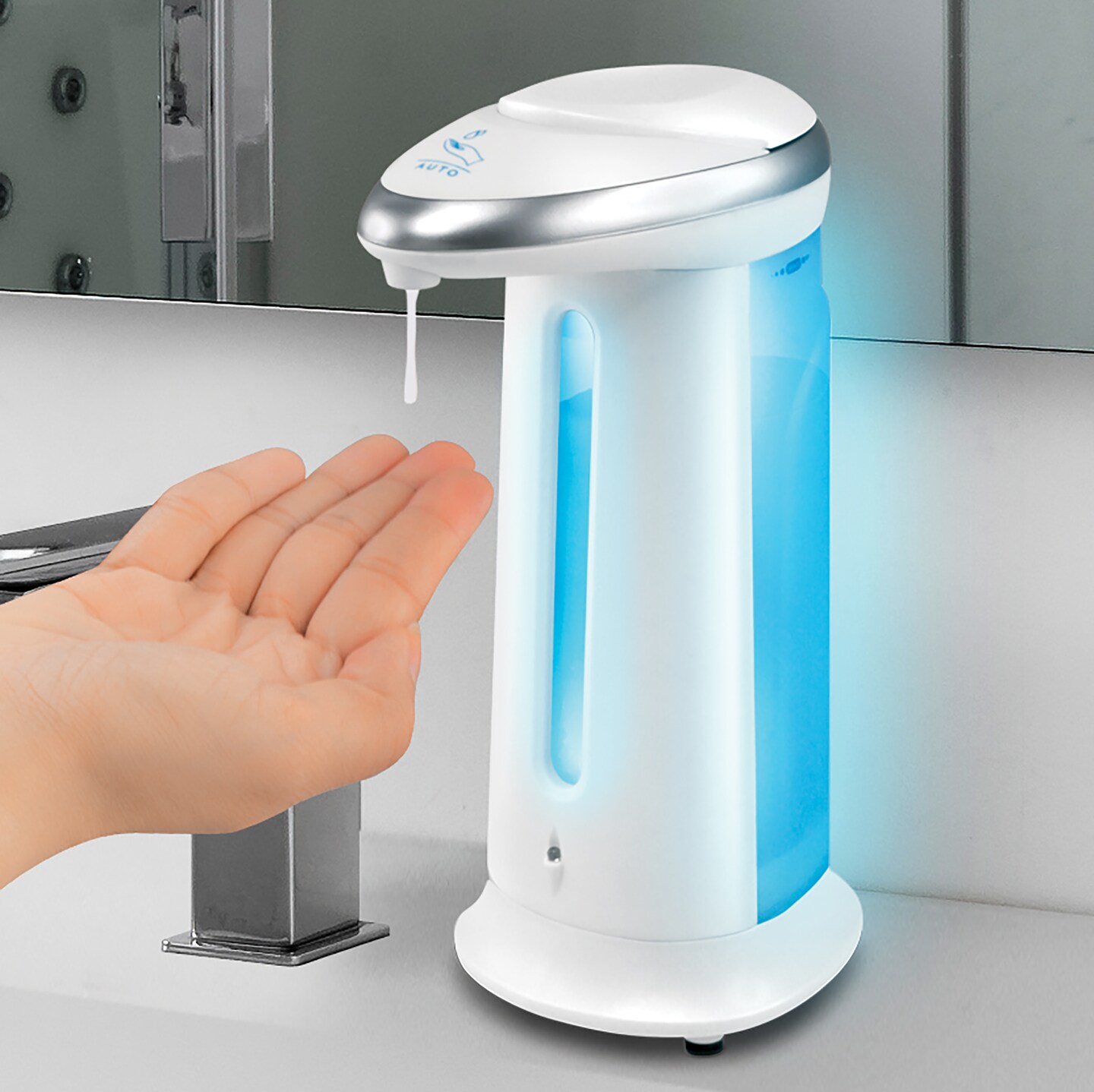 Collections Etc Hands-Free Soap and Hand Sanitizer Automatic Dispenser