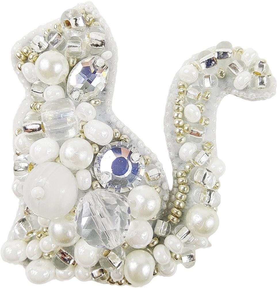 BP-220C Beadwork kit for creating brooch Crystal Art &#x22;Cat&#x22;