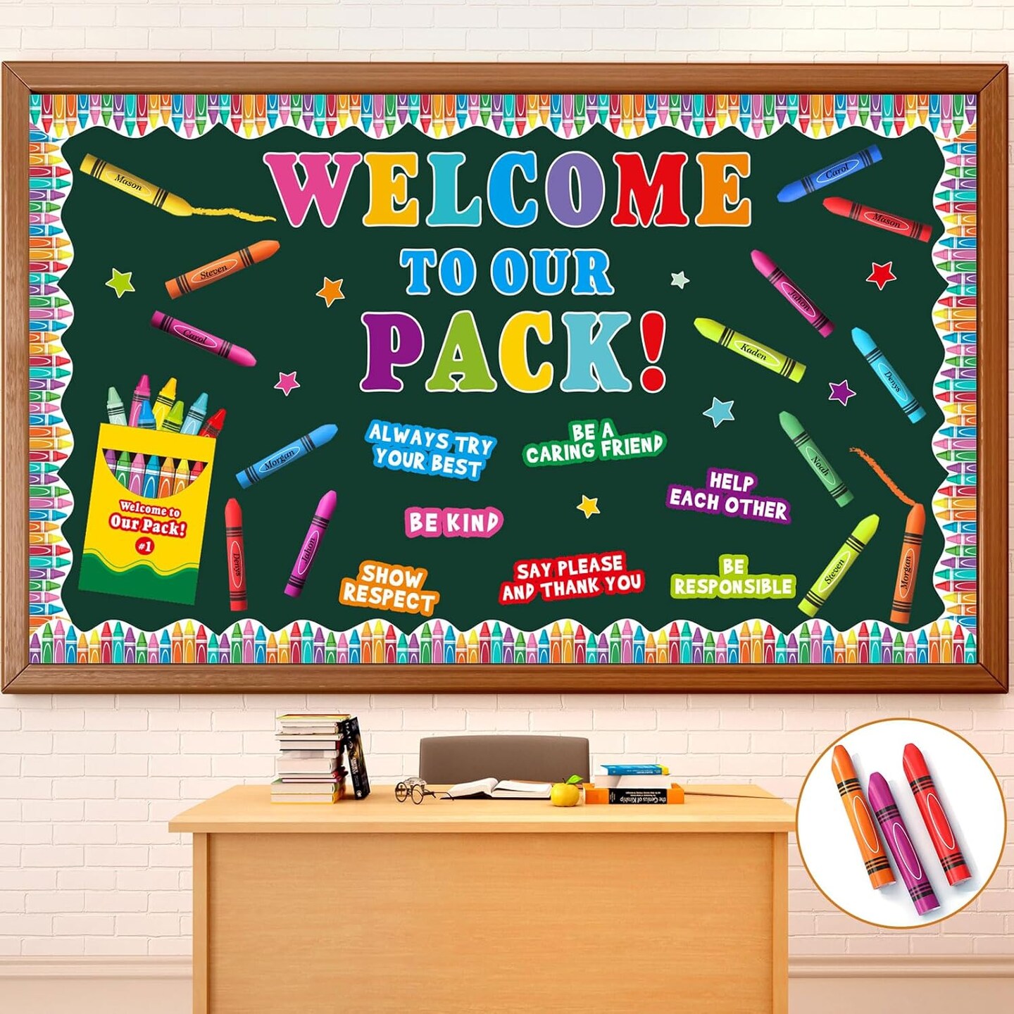 3D Welcome to Our Pack Bulletin Board Set (Rainbow) 13" x 8.7"