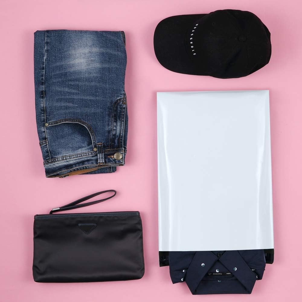 Poly Mailers 12x15.5 Inch White 100 Pack Medium Shipping Bags