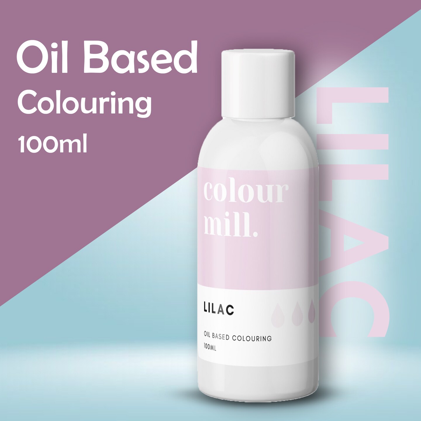 100ml Lilac Oil Based Food Colour Colour Mill Soft Purple Edible Dye for Baking & Decorating