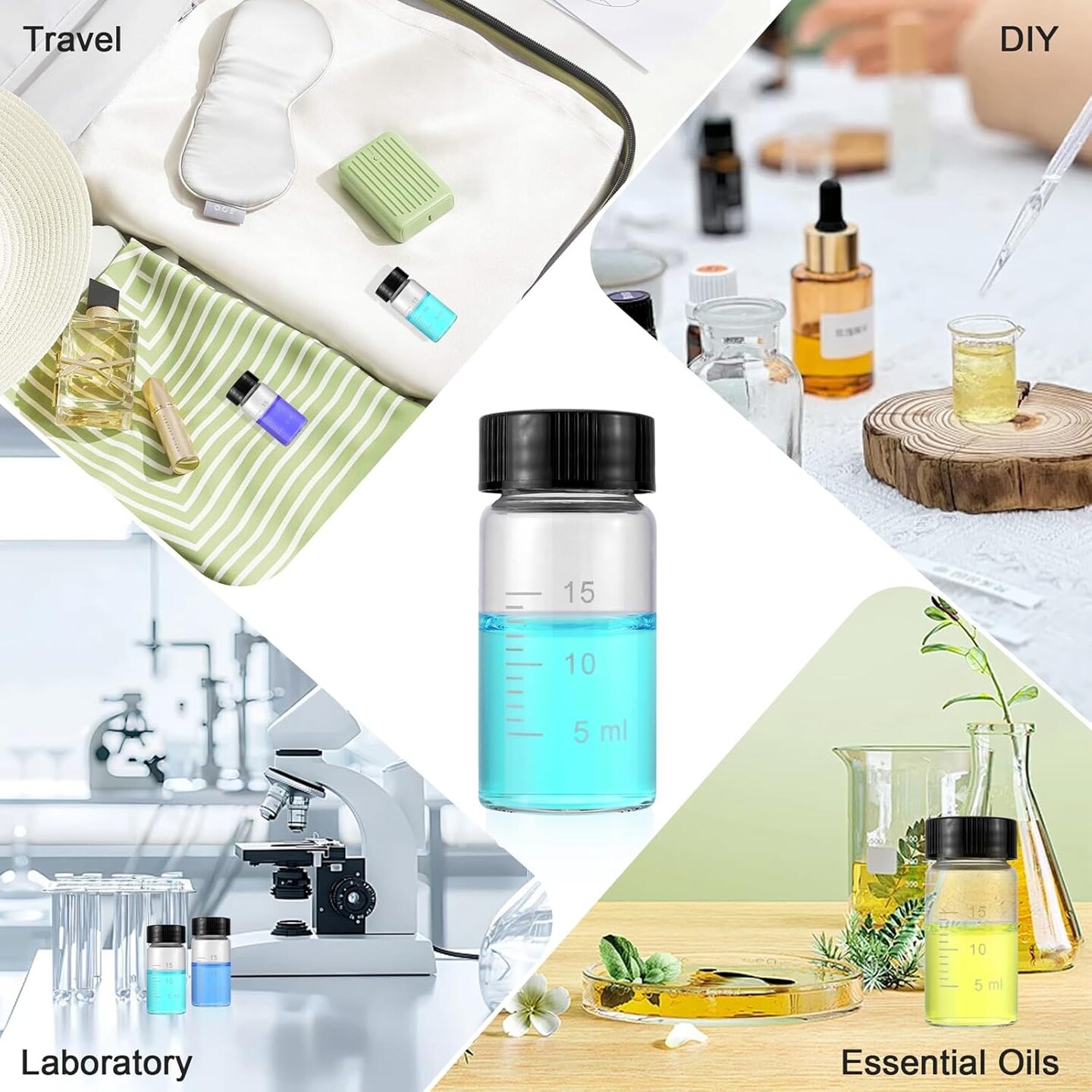 18 Pack 20ml Glass Sample Vial Bottles