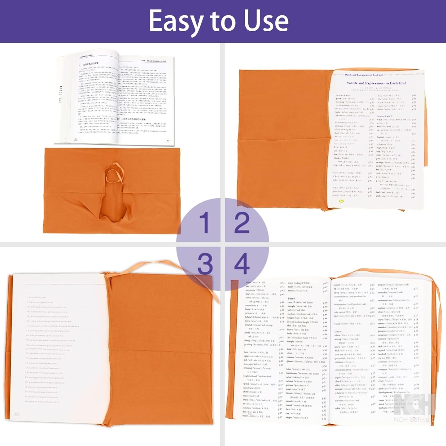 Stretchable Dark Red Fabric Book Cover