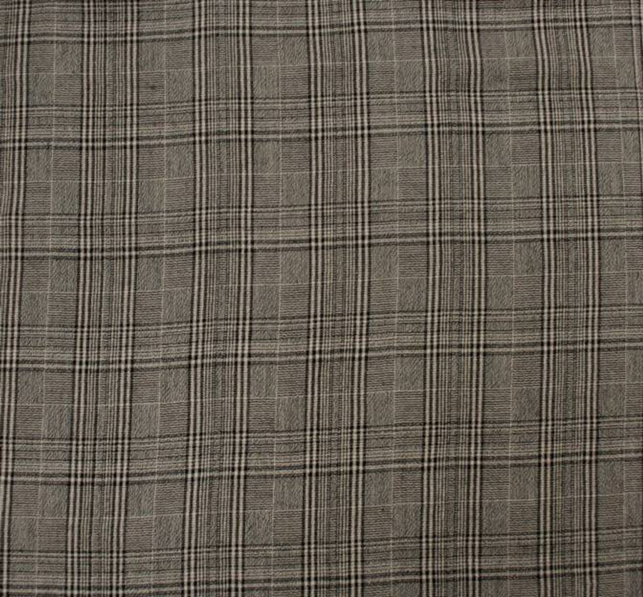 1 Yard Taupe Black Rayon Yarn Dyed Plaid Fabric , 50/51&#x2033; Wide, Ultra Soft Lightweight Apparel Material