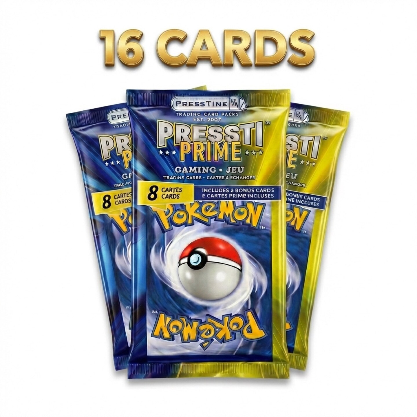 Set of 2 Presstine Pokemon Presstiprime 8-Card Packs - 16 Cards Total